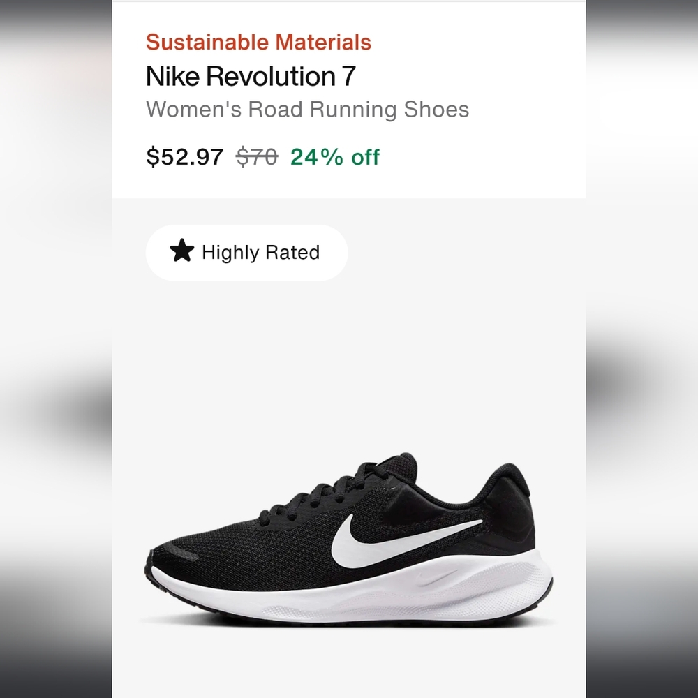 Nike Revolution 7 Women's Black Running Shoes